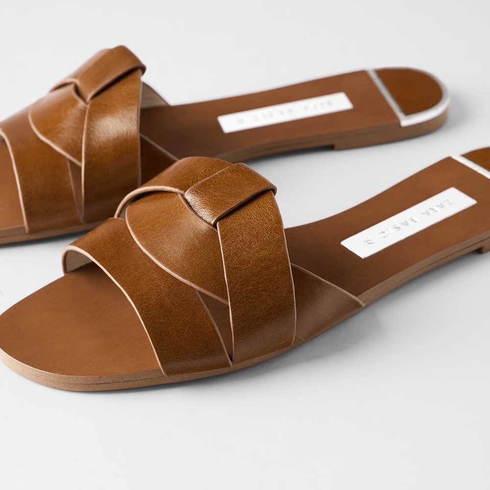 Zara crossover leather sandals